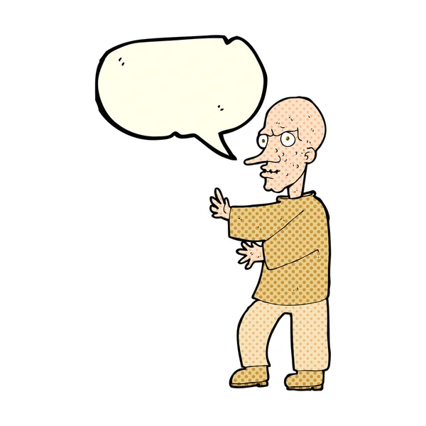 Karikatur: Mann mit Sprechblase — Stockvektor