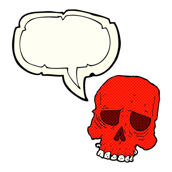 Kreskówki straszne czaszki z bańki mowy — Wektor stockowy