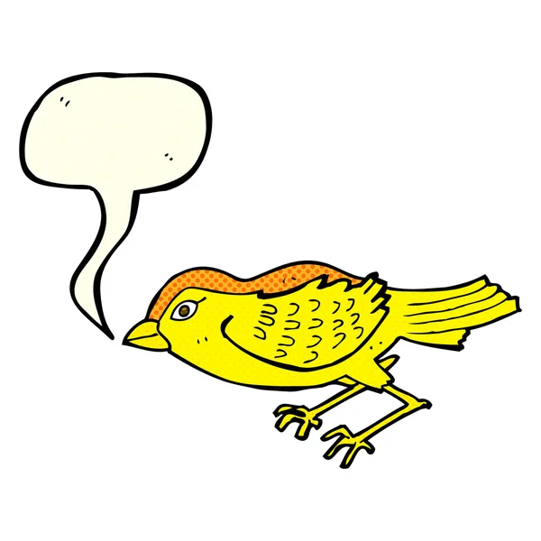 Cartoon-Gartenvogel mit Sprechblase — Stockvektor