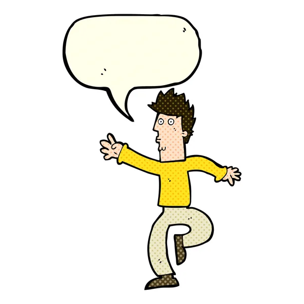 Cartoon urgent man with speech bubble — Stock Vector