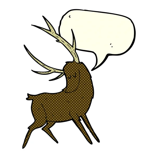 Cerf de dessin animé avec bulle de parole — Image vectorielle