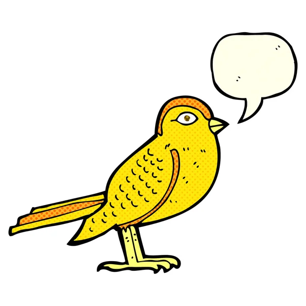 Kreslený zahradní pták s bublinou řeči — Stockový vektor