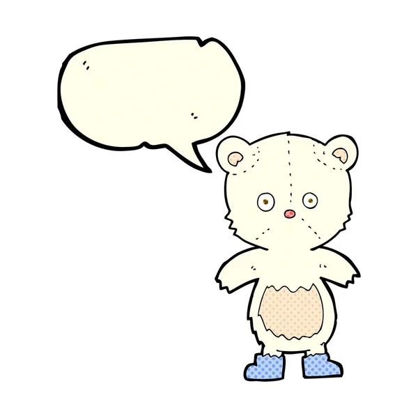 Cartoon polar bear cub med pratbubblan — Stock vektor