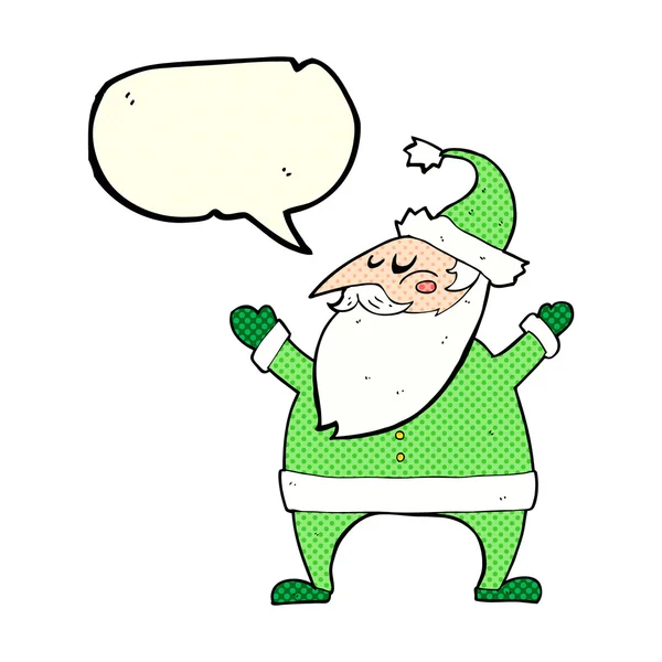 Dessin animé santa claus avec bulle de parole — Image vectorielle