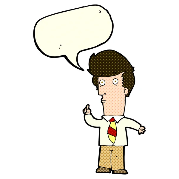 Cartoon man with question with speech bubble — Stock Vector