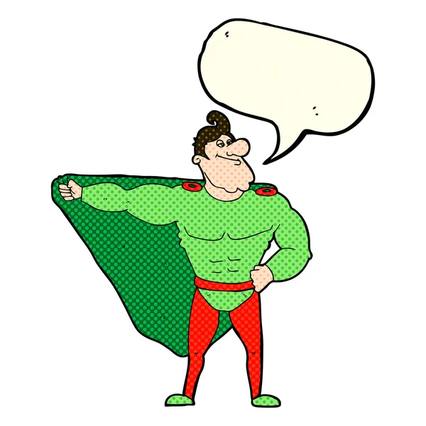 スピーチバブルの面白い漫画のスーパーヒーロー — ストックベクタ