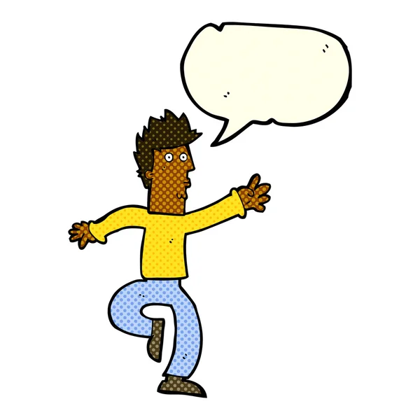 Cartoon urgent man with speech bubble — Stock Vector