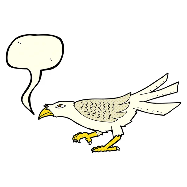 Pássaro dos desenhos animados com bolha de fala —  Vetores de Stock