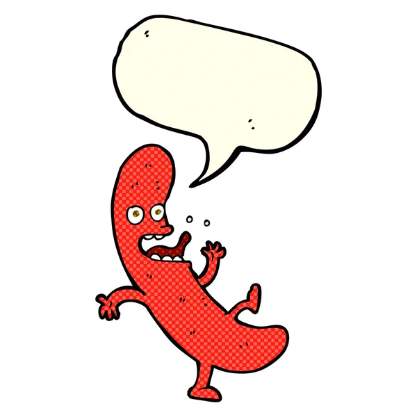 带有言语泡沫的卡通香肠 — 图库矢量图片