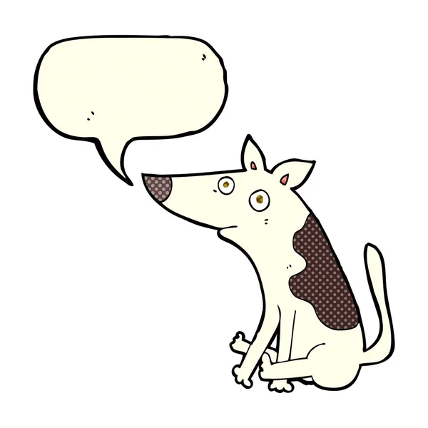 Chien de dessin animé avec bulle de parole — Image vectorielle