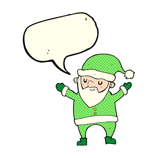 Dessin animé dansant Père Noël avec bulle de parole — Image vectorielle