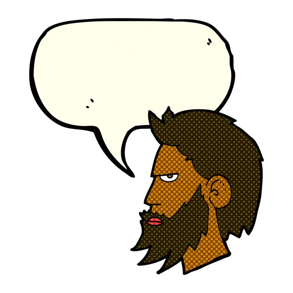 Karikaturist mit Bart und Sprechblase — Stockvektor