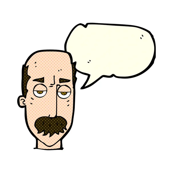 Karikatur langweilt alten Mann mit Sprechblase — Stockvektor
