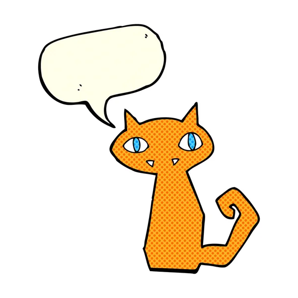 Chat dessin animé avec bulle de parole — Image vectorielle