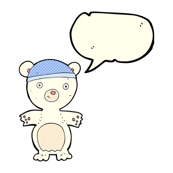Karikatura roztomilý lední medvěd s balónem — Stockový vektor