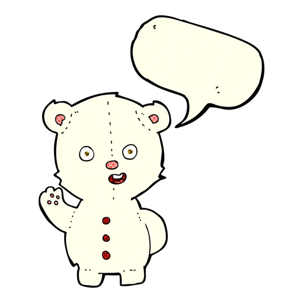 Söta tecknade isbjörn med pratbubblan — Stock vektor