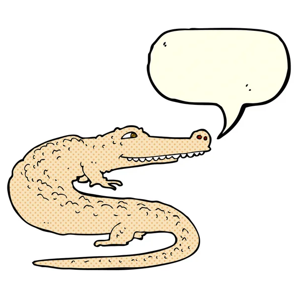 Cartoon alligator with speech bubble — Stock Vector