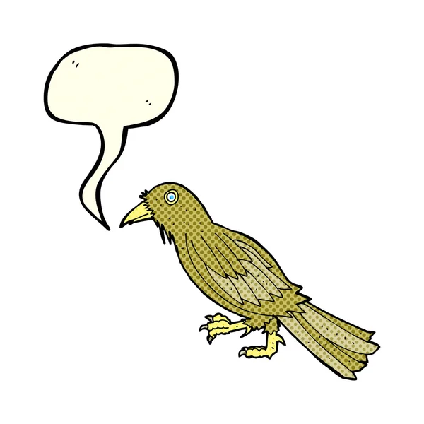 Cartoon crow with speech bubble — Stock Vector