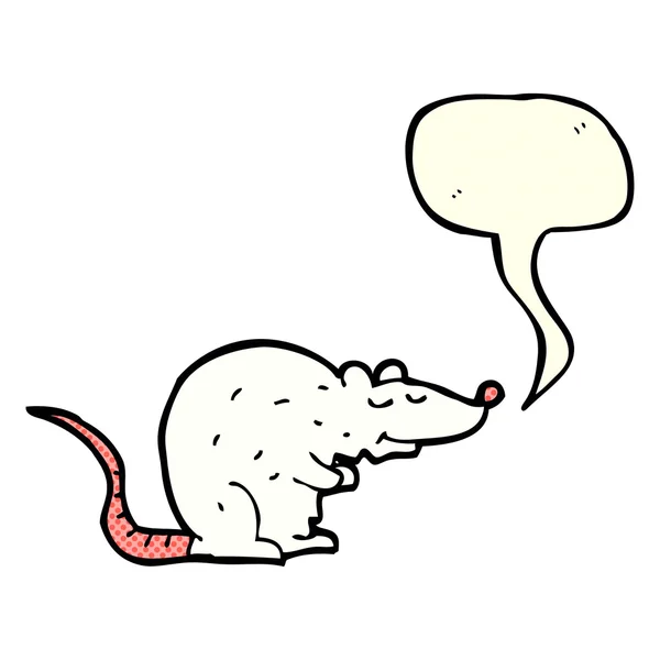Tecknad råtta med pratbubbla — Stock vektor