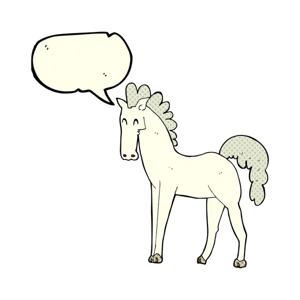 Cartoon horse with speech bubble — Stock Vector