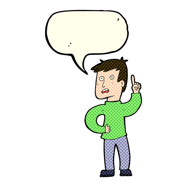 Καρτούν αγόρι με την ιδέα με φούσκα ομιλία — Διανυσματικό Αρχείο