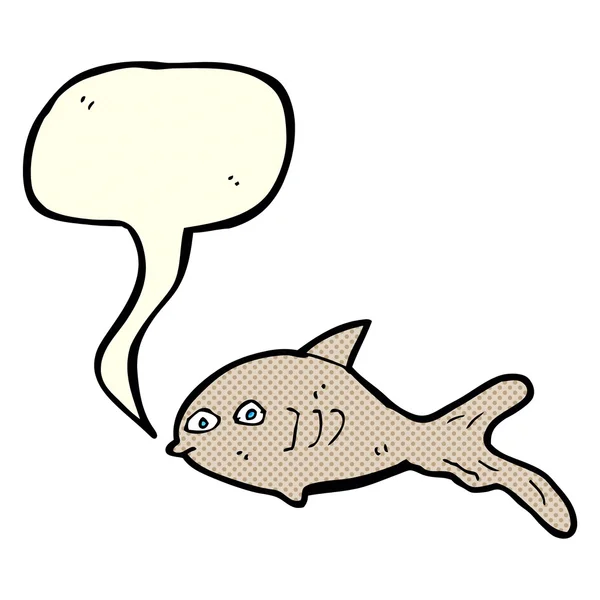 Peces de dibujos animados con burbuja del habla — Vector de stock