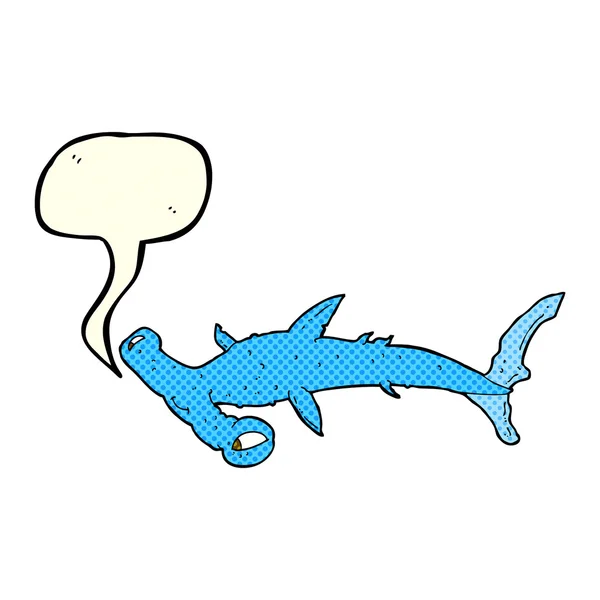 Konuşma baloncuğu olan çekiç başlı köpekbalığı. — Stok Vektör