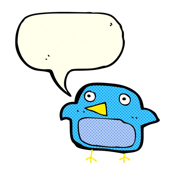 Dessin animé bluebird avec bulle de parole — Image vectorielle