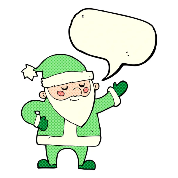 Dessin animé santa claus avec bulle de parole — Image vectorielle