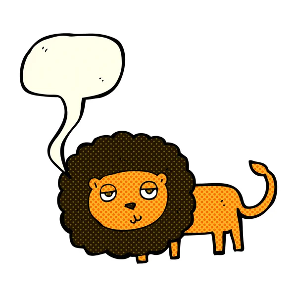 Cartoon lion with speech bubble — Stock Vector