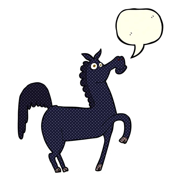 Funny cartoon horse with speech bubble — Stock Vector
