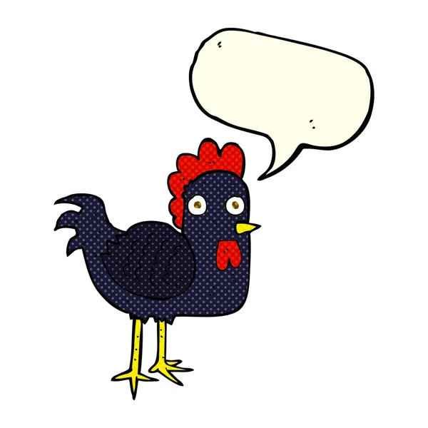 Cartoon chicken with speech bubble — Stock Vector