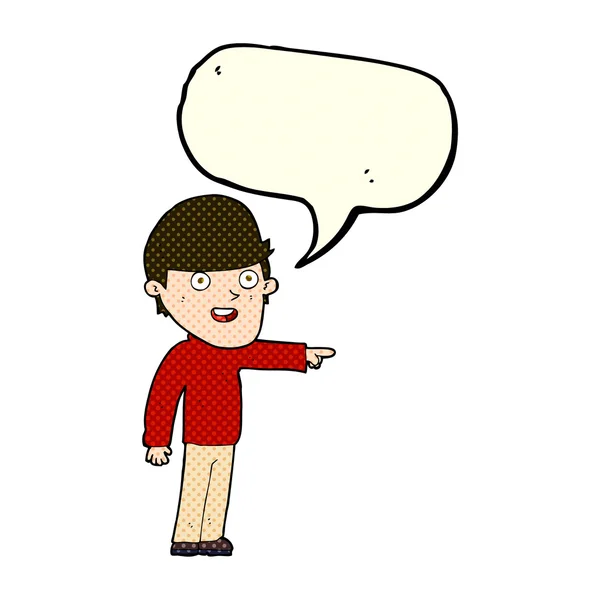 Karikatur zeigt Mann mit Sprechblase — Stockvektor
