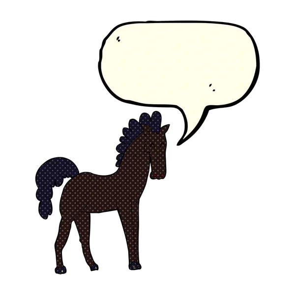 Cheval de dessin animé avec bulle de parole — Image vectorielle