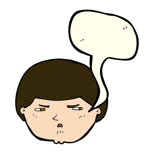 Karikatur nervt Mann mit Sprechblase — Stockvektor