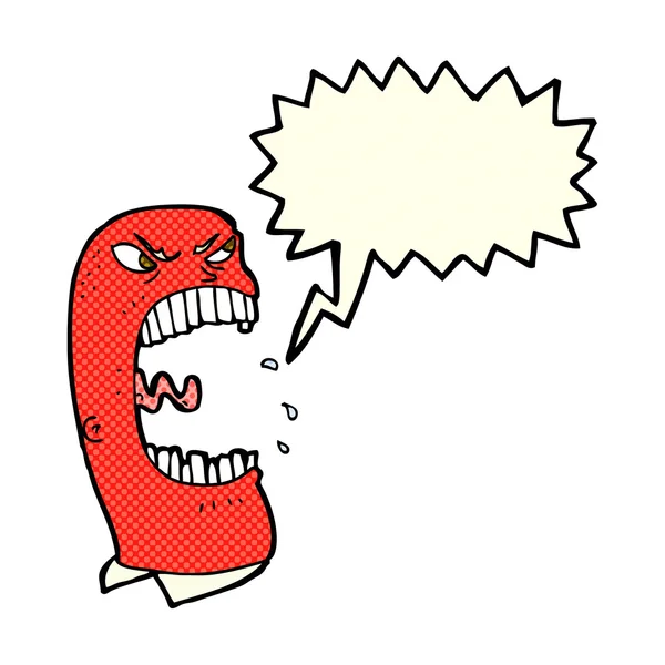 Cartoon furious man schreeuwen met spraak zeepbel — Stockvector