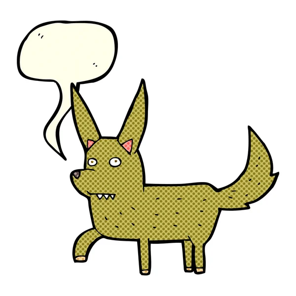 Мультяшний дикий собака з мовною бульбашкою — стоковий вектор
