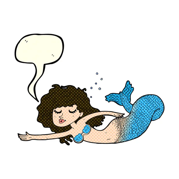 Sirena de dibujos animados con burbuja de habla — Archivo Imágenes Vectoriales