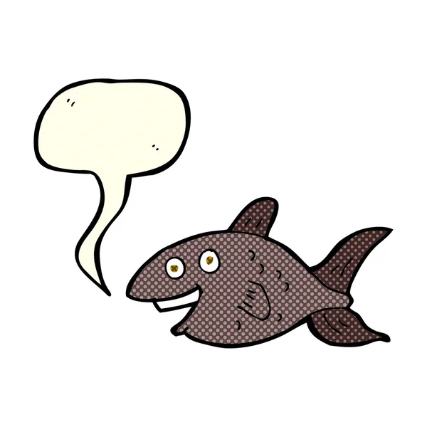Konuşma baloncuklu çizgi film balığı — Stok Vektör