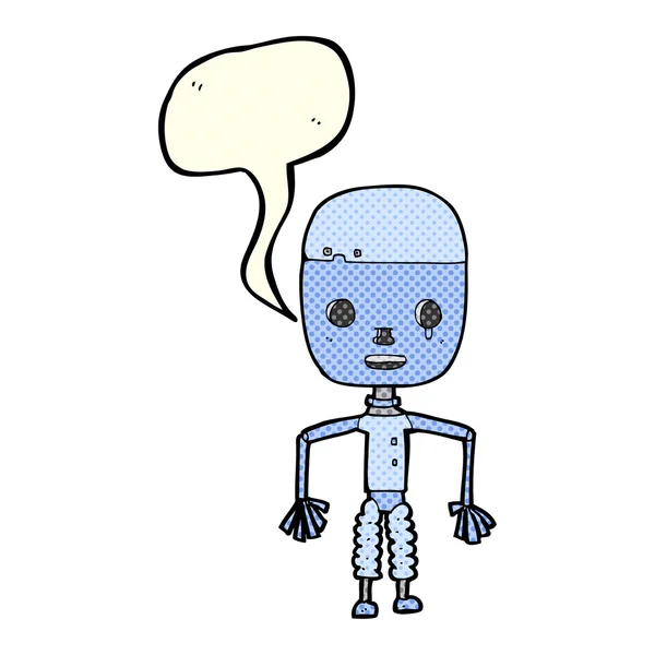Cartoon robot with speech bubble — Stock Vector