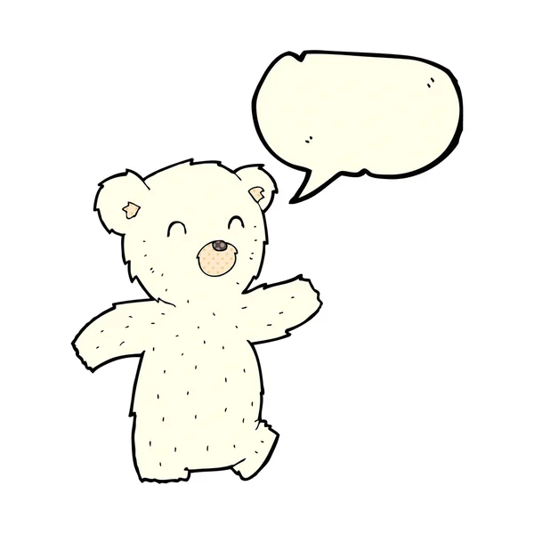 Urso polar dos desenhos animados com bolha de fala — Vetor de Stock