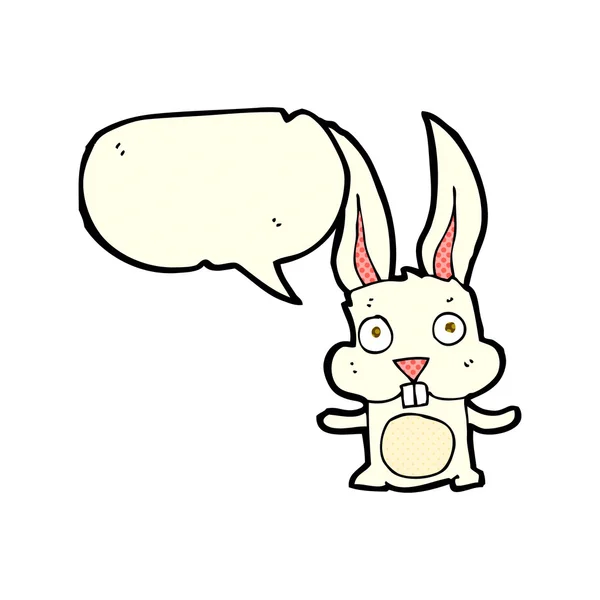 Conejo de dibujos animados con burbuja de habla — Archivo Imágenes Vectoriales