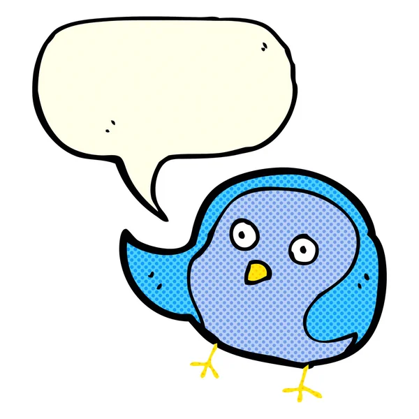 Cartoon bird with speech bubble — Stock Vector