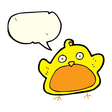 Konuşma baloncuklu çizgi film kuşu