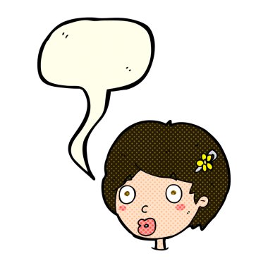 karikatür kadın yüzünü şaşırttı konuşma baloncuğuyla