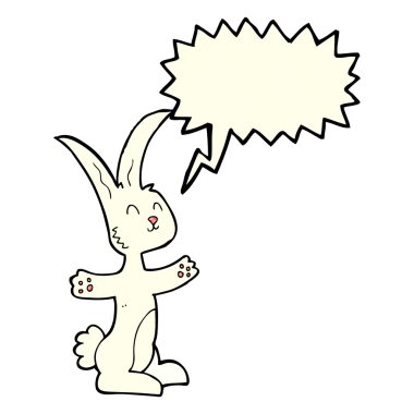 Konuşma balonlu çizgi film tavşanı