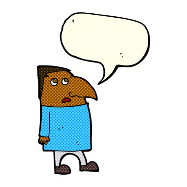 çizgi film endişeli adam konuşma baloncuğu ile