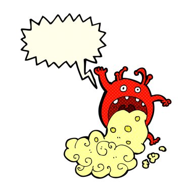 çizgi film iğrenç canavar konuşma balonu ile hasta olmak