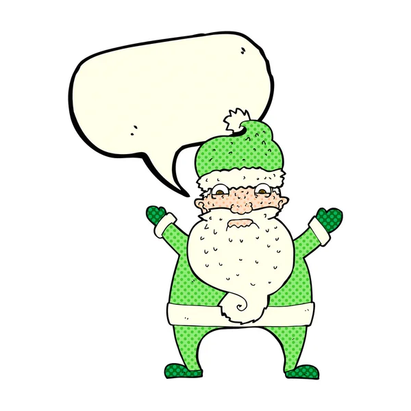Dessin animé souligné père Noël avec bulle de parole — Image vectorielle