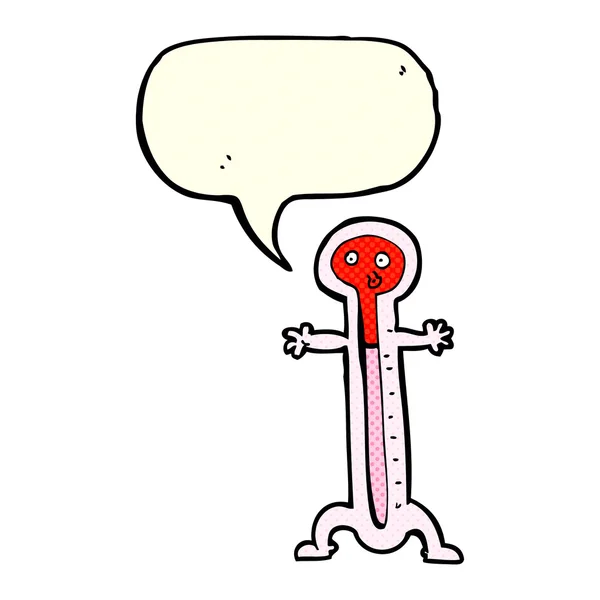 Cartoon thermometer met spraakbel — Stockvector
